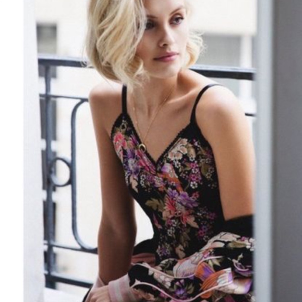 Spell & the Gypsy Blue Skies Black Floral Bodysuit
